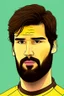 Placeholder: Alisson Becker Brazilian football player ,cartoon 2d