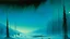 Placeholder: A cyan cold snowfield under the glittery Northern lights painted by Caspar David Friedrich