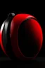 Placeholder: portable speaker, form inspired by flora and fauna , architecture form, modern design style and black and red color