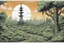 Placeholder: radio tower, overgrown apocalyptic, background, comic book,