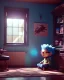 Placeholder: Boy room scene with color hair monster, Steven Spielberg style, realistic photo, sweet, concept art, smooth, unreal engine 5, god lights, ray tracing, RTX, lumen lighting, ultra detail, volumetric lighting, 3d.