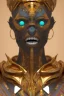 Placeholder: black male African Egyptian alien, cracks in the voodoo head, wicked, diamond eyes, crown, blood, 8k, finely detailed, photo realistic, leopard robe turquoise skull head gold dragon space alien rain skeleton gold teeth silver crown silver space suit spaceships