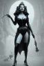 Placeholder: Rita Hayworth as evil queen in black leather, busty, cleavage, dominatrix, curvy, angry, stern look. character design by cory loftis, fenghua zhong, ryohei hase, ismail inceoglu and ruan jia. unreal engine 5, artistic lighting, highly detailed, photorealistic, fantasy