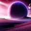 Placeholder: Alien armored tank rolling over a crater, purple sky