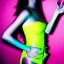 Placeholder: A 1990s or early 2000s magazine party photoshoot. Neon blob, metallic spikes, ethereal. Extremely detailed, HD photography, high quality, stylized, dramatic, high contrast, high exposure.