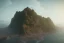 Placeholder: low-angle shot of a Craggy cliffside overlooking a sandy beach, fantasy, mystical