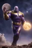 Placeholder: The mighty Thanos throwing the moon