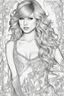 Placeholder: coloring pages of taylor swift for adults, Designs Black and white, No Shading