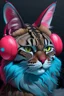 Placeholder: lynx with headphone and bubblegum