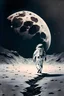 Placeholder: A person walking on the moon