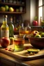 Placeholder: "Craft an image of a vibrant kitchen scene, focusing on the preparation of an Apple Cider Vinegar Shot with meticulous attention to detail, reflecting the precision associated with achieving stability and clarity."