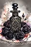 Placeholder: watercolor drawing gothic black perfume bottle, black lace, pearls, black roses, on a white background, Trending on Artstation ::{creative commons}:: Illustration :: Color Grading:: Filmic, Nikon D750, Brenizer Method, Perspective, Depth of Field, F/2.8, Lens Flare, Tonal Colors, 8K, Full-HD, ProPhoto RGB, Perfectionism, Rim Lighting, Natural Lighting, Soft Lig