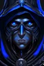 Placeholder: hyperrealistic DND dark fantasy human rogue with blue eyes