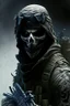 Placeholder: A soldier in the game modern warfare, he wears a black skull mask that covers his face. He is a sniper, but can also run point. His call sign is Wraith.