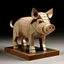 Placeholder: a statuette of a geometrically absurd pig cult