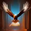 Placeholder: eagle , roman art, synthwave