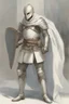 Placeholder: Knight wearing white half armor and white cape with white mask, holding a spear