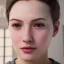 Placeholder: girl beautiful, close-up, short hair, smile, sexy, 8k ,rtx ,eyebrows like serious,facing left, hyper realistis