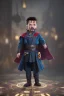 Placeholder: Doctor strange toddler, serious, portal, full body, jump, bokeh, hyper realistic