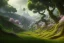 Placeholder: lush farmland outside a beautiful elven city made of white marble, anime, lush trees, a fantasy digital painting by greg rutkowski and james gurney, trending on artstation, highly detailed