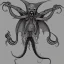 Placeholder: Vampire Bat with tentacles beard and grey skin four arms and claws as a Russian Orthodox