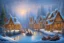 Placeholder: Christmas village river mountain