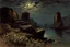 Placeholder: Night, clouds, flowers, rocks, mountains, trees, sci-fi, rodolphe wytsman and alfred stevens impressionism paintings