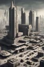 Placeholder: Massive city scale Totalitarian Utopia, with clean Brutalist Militarist architecture.