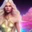 Placeholder:  full body white goddess woman glitter smiling long blond hair blue eyes in a galactic ambiance, delicate colors in the foreground, full of details, smooth, light effect，vaporwave colorful, smooth, extremely sharp detail, finely tuned detail, ultra high definition, 8 k, ultra sharp focus