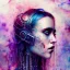 Placeholder: watercolor illustration of cyberpunk singer Danish MØ face by <agnes cecile>