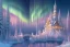 Placeholder:  white pink and gold crystal castle，waterfall, winter snow flakessnow, northern Lights, full of details, smooth, bright sunshine，soft light pink atmosphere,pink sky, light effect，vaporwave colorful, concept art, smooth, extremely sharp detail, finely tuned detail, ultra high definition, 8 k, unreal engine 5, ultra sharp focus