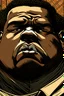 Placeholder: Notorious big with Afro hairs comic book style