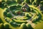 Placeholder: [Image of the Shire by JRR Tolkien] Miniature roundish cozy hobbit house hole of the Shire tilt-shift (La la la La la la la La la la La la la la)