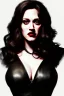 Placeholder: painting of kat dennings as evil queen in black leather pants, , leather, angry, stern look, volumetric lighting, particales,highly detailed,cinematic, deep colours,8, highly detailed, digital painting, artstation, concept art, smooth, sharp focus,