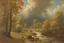 Placeholder: clouds, forest, lagoon, mountains, rocks, sci-fi, mistery gothic influence, heavy metal videoclips influence, ernest welvaert, alfred munnings, and henry luyten impressionism paintings