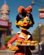 Placeholder: waitress woman with Sesame Street muppet mask-head, concept art, retro style, smooth, unreal engine 5, god lights, ray tracing, RTX, lumen lighting, ultra detail, volumetric lighting, 3d.