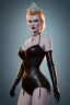 Placeholder: Veronica Lake as evil queen in black leather, busty, cleavage, curvy, angry, stern look. character design by cory loftis, fenghua zhong, ryohei hase, ismail inceoglu and ruan jia. unreal engine 5, artistic lighting, highly detailed, photorealistic, fantasy