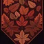 Placeholder: autumn colored cloth banner embroidered with leaves, increased thread texture and definition