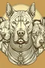 Placeholder: Three headed pitbull in medieval style drawing