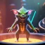 Placeholder: yoga gremlin artist, smoking pool, maze background ,chain levitated, levitated lab equipment, 4k, Highly Detailed, Masterpiece, perfect eyes, Digital Illustration, Cinematic Lighting, Realistic, Sharp Focus, Centered, Beautifully Lit, Bioluminescent by Stanley Artgerm Lau