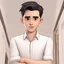 Placeholder: a man wearing white formal shirt. black short hair. light brown skin. black eye pupils. disney 3d style.