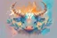 Placeholder: A detailed illustration face of a ninja LONGHORN CATTLE, fire, t-shirt design, herbs splash, t-shirt design, in the style of Studio Ghibli, pastel tetradic colors, 3D vector art, cute and quirky, fantasy art, watercolor effect, bokeh, Adobe Illustrator, hand-drawn, digital painting, low-poly, soft lighting, bird's-eye view, isometric style, retro aesthetic, focused on the character, 4K resolution, photorealistic rendering, using Cinema 4D, purple, blue, magenta