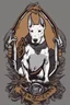 Placeholder: bull terrier viking gamer logo on t-shirt