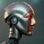 Placeholder: Robot cute profile head portrait, warrior costume, village, meditation, 8k quality