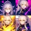 Placeholder: Clear focus, 8k, beautiful lighting, vibrant colors, girl, white long hair, vibrant golden eyes, messy hair, ponytail, laughing, angry,