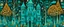 Placeholder: A turquoise haunted vampire castle with ghosts designed in Kuna molas painted by Grant Wood