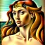 Placeholder: portrait of a beautiful busty wonder woman with green eyes by Sandro Botticelli style