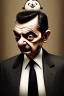 Placeholder: mr bean as the mafia godfather, 4k, trending art, weird perspective, realism