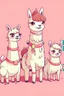 Placeholder: llamas in the style of hello kitty