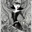 Placeholder: extrem tim burton style and disney style of an old and extrem malicious stepmother, sharp focus, sneaky eyes, old face